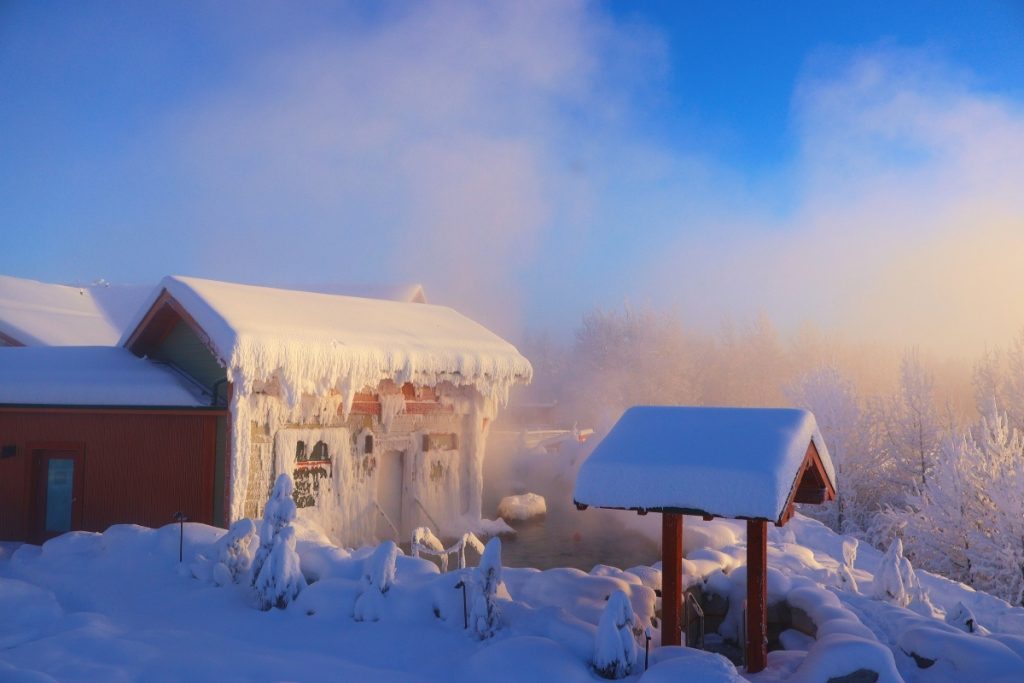 barefoot walk in snow
